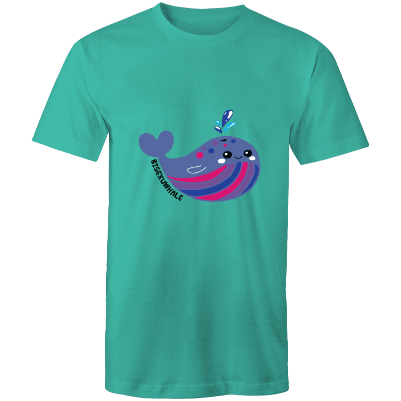 Bisexuwhale Bisexual T-Shirt Unisex (B004) - Carolina Blue Color - Small Size