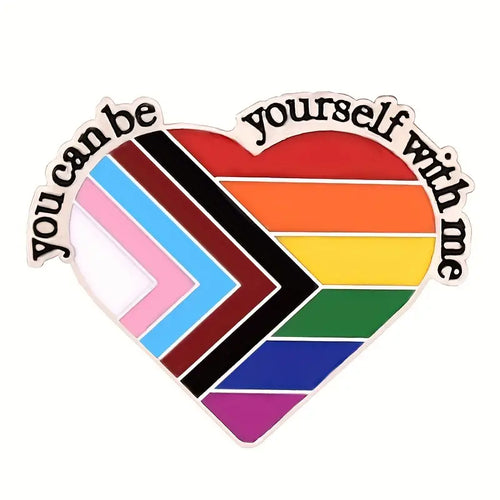 You Can Be Yourself With Me Progressive Pride Flag Enamel Pin (E024) - RainbowRoo