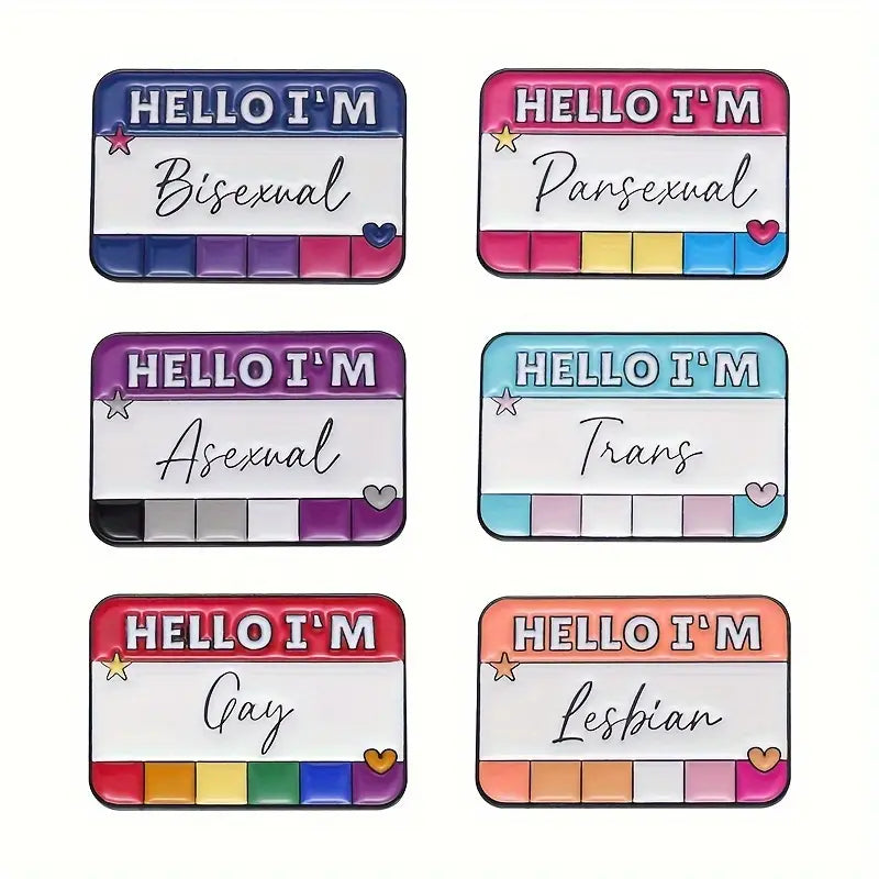 Hello I'm Lesbian Enamel Pin (E029)