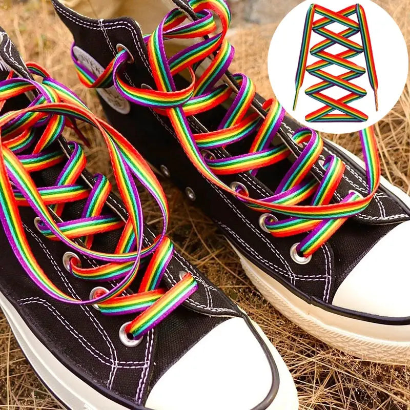 Rainbow Stripes Shoe Laces (SL002) - RainbowRoo