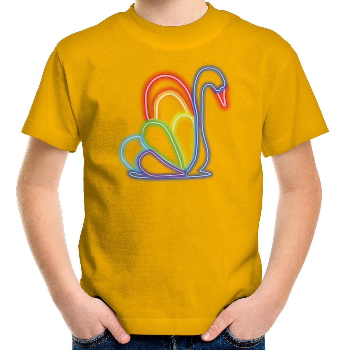 Pride WA Rainbow Neon Kids T-Shirt Unisex (CLB009)