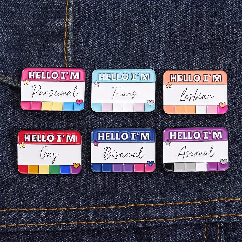 Hello I'm Lesbian Enamel Pin (E029)