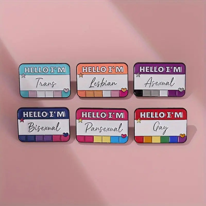 Hello I'm Lesbian Enamel Pin (E029)