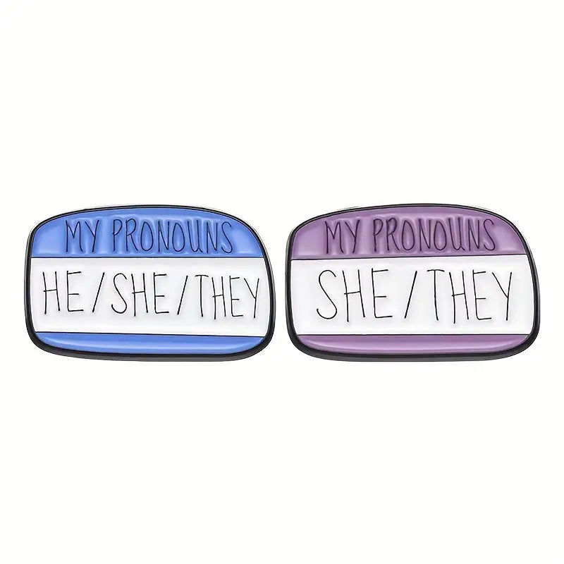 My Pronouns He She They Enamel Pin (E009) - RainbowRoo