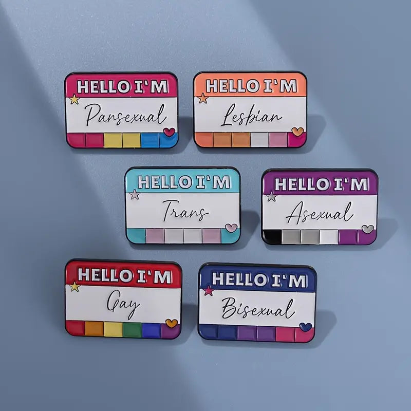 Hello I'm Lesbian Enamel Pin (E029)