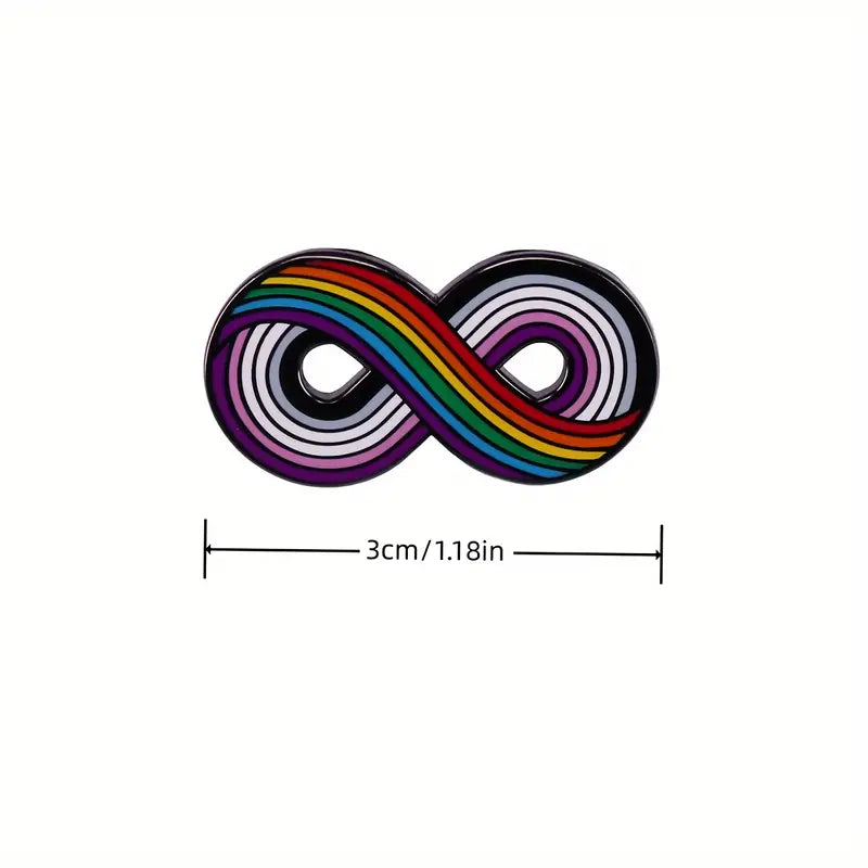 Rainbow Pride & Asexuality Flag Infinity Symbol Enamel Pin (E021) - RainbowRoo