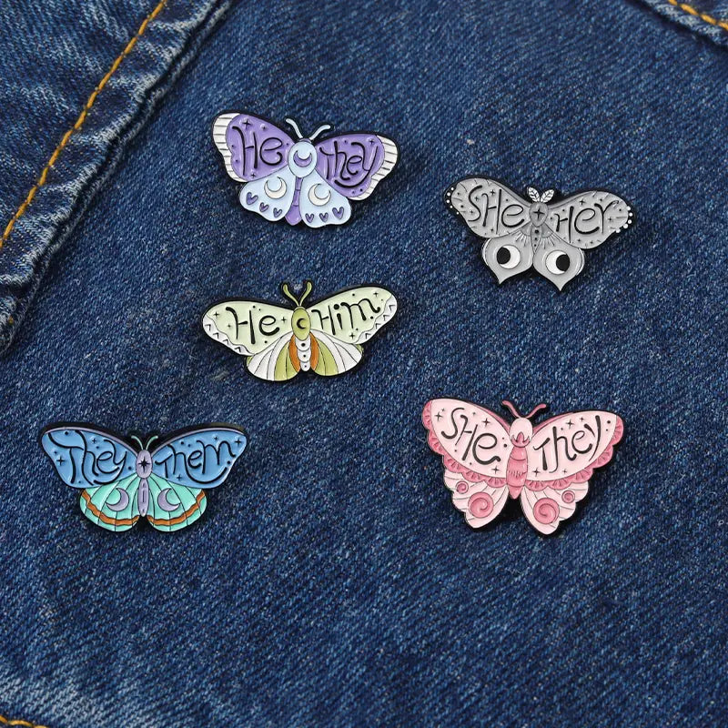 She Her Butterfly Enamel Pin (E034)