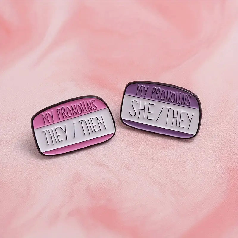 My Pronouns They Them Enamel Pin (E012) - RainbowRoo