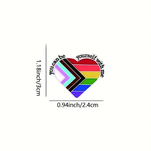 You Can Be Yourself With Me Progressive Pride Flag Enamel Pin (E024) - RainbowRoo
