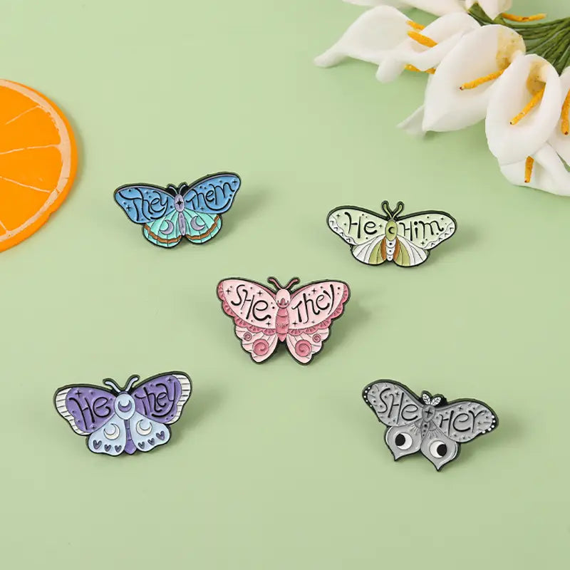 She Her Butterfly Enamel Pin (E034)