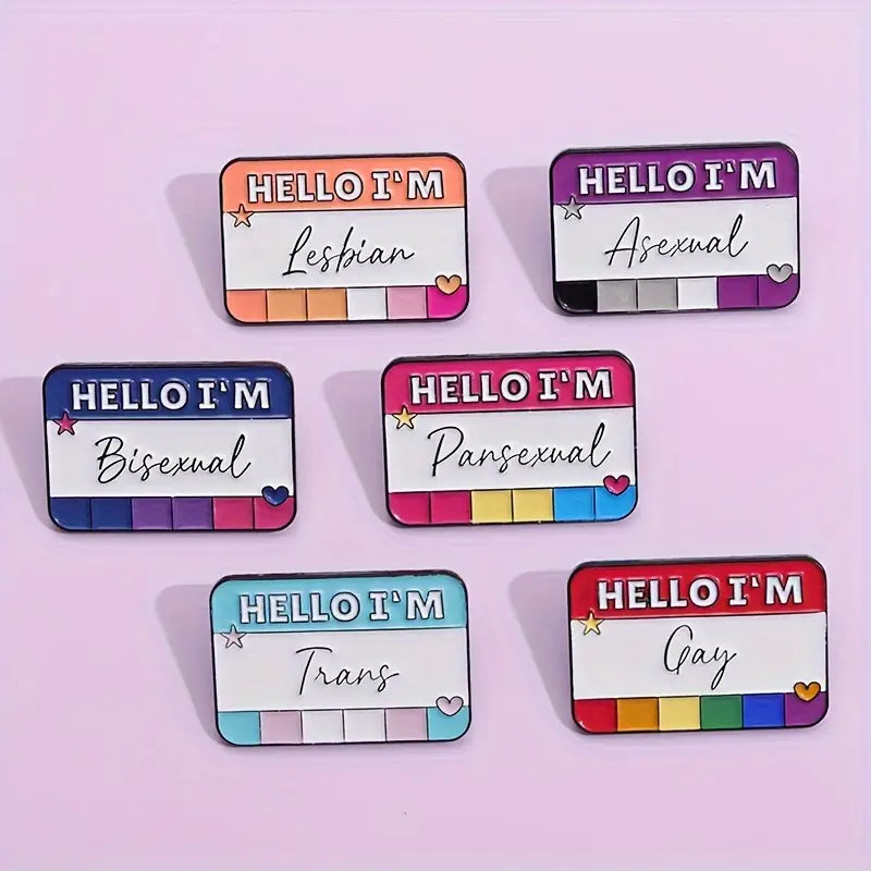 Hello I'm Lesbian Enamel Pin (E029)