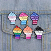 Women Power Fist Trans Flag Enamel Pin (E013) - RainbowRoo