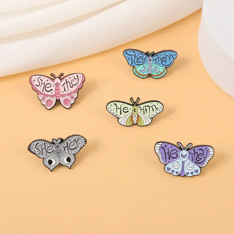 She Her Butterfly Enamel Pin (E034)