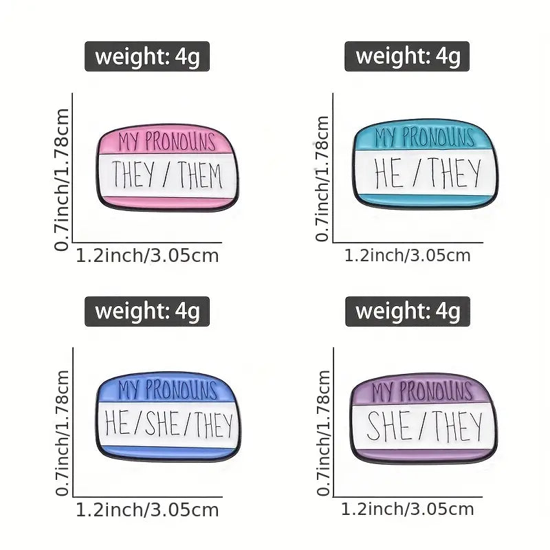My Pronouns She They Enamel Pin (E011) - RainbowRoo