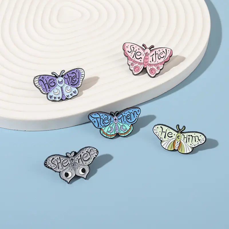 She Her Butterfly Enamel Pin (E034)