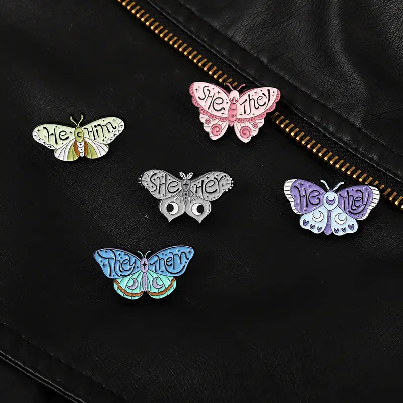 She Her Butterfly Enamel Pin (E034)