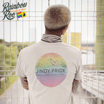 Jindy Pride T-Shirt Back Print Unisex (LG111) - Grey Marle Colour - Medium Size - RainbowRoo
