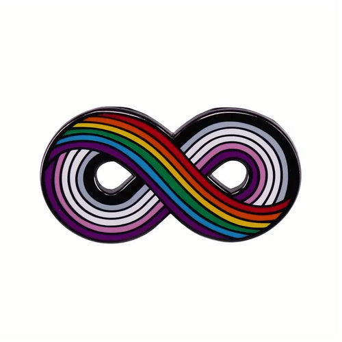 Rainbow Pride & Asexuality Flag Infinity Symbol Enamel Pin (E021) - RainbowRoo