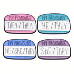 My Pronouns She They Enamel Pin (E011) - RainbowRoo