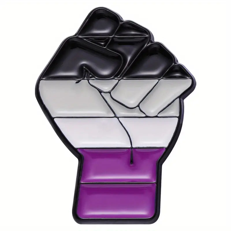 Women Power Fist Asexual Flag Enamel Pin (E018) - RainbowRoo