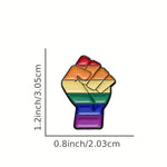 Women Power Fist Pansexual Flag Enamel Pin (E014) - RainbowRoo