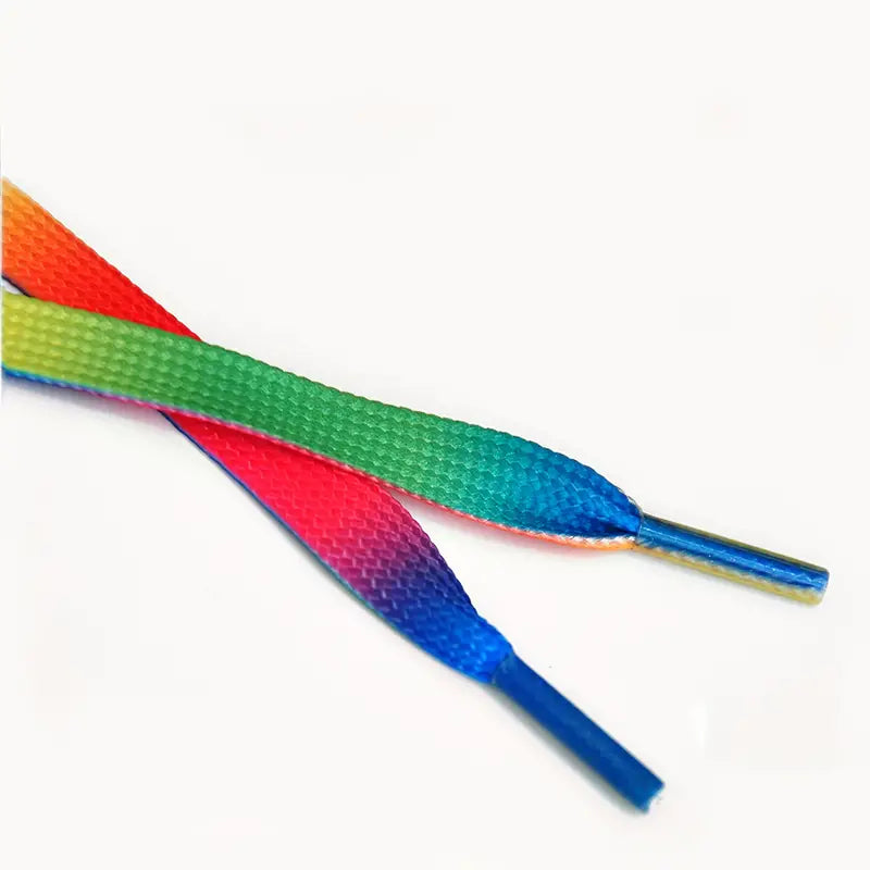 Rainbow Gradient Print Flat Canvas Shoe Laces (SL001) - RainbowRoo