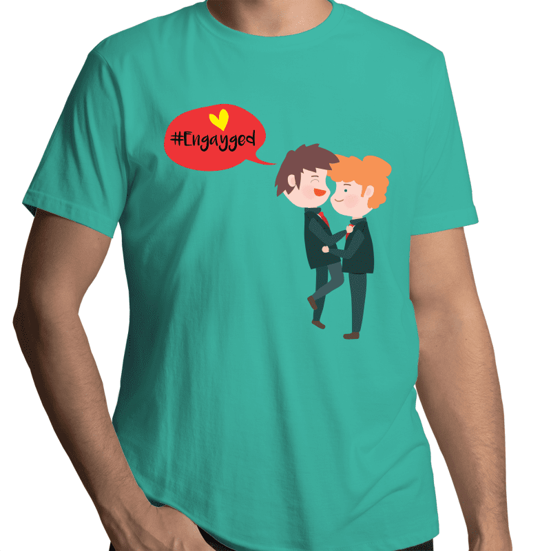 Engayged Gay Engagement T-Shirt Unisex (G003)