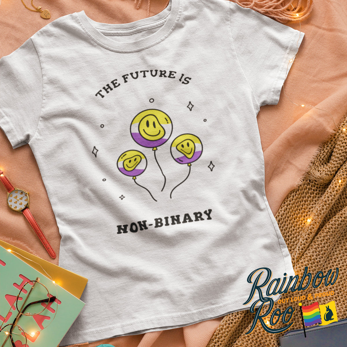 The Future is Non Binary Balloons T-Shirt Unisex (NB005)