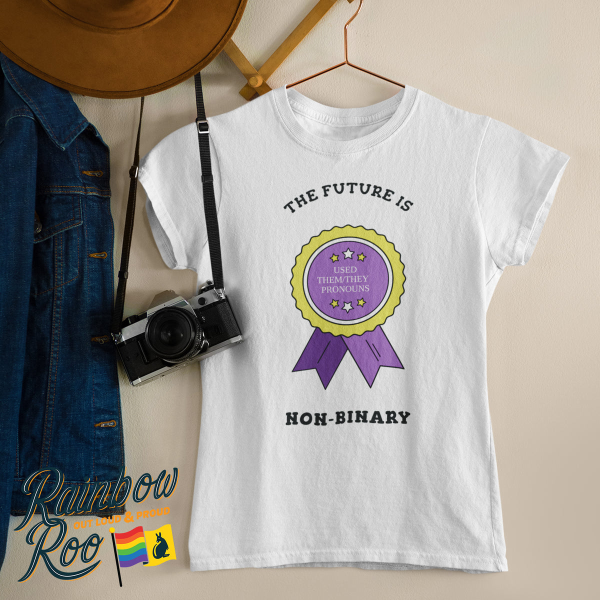 The Future is Non Binary Badge T-Shirt Unisex (NB004)