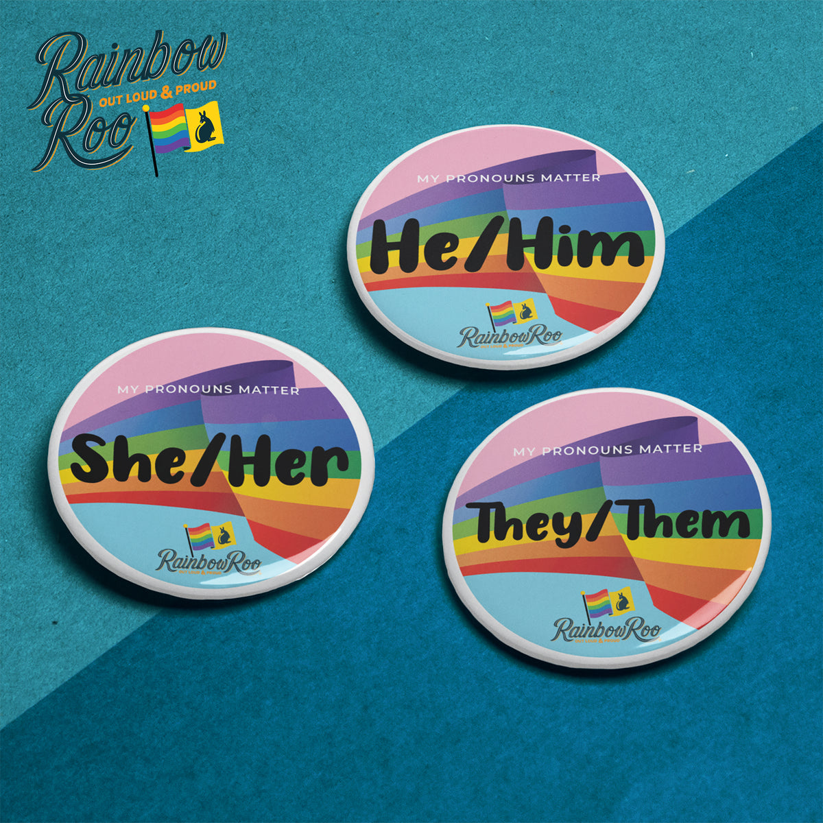 Pronouns Matter He Him Button Badges (BU010)