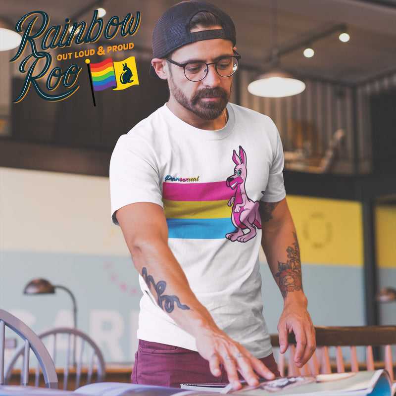 Rainbow Roo Pansexual Kangaroo T-Shirt Unisex (P006)