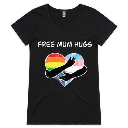 Free Mum Hugs Western Australia Women V-Neck T-Shirt (LG075)