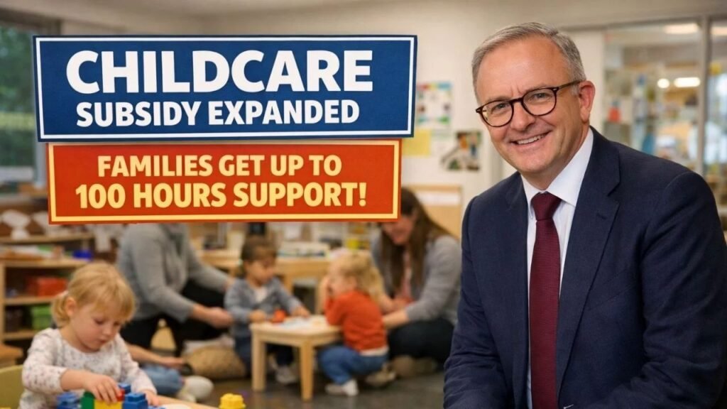 Childcare Subsidy Expanded: Families Now Eligible for Up to 100 Hours Support in 2026